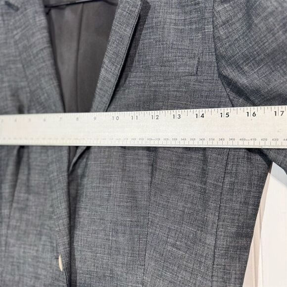 Lafayette 148 New York Blazer Jacket Size 6 Gray Cotton Stretch Career Office - Picture 3 of 9